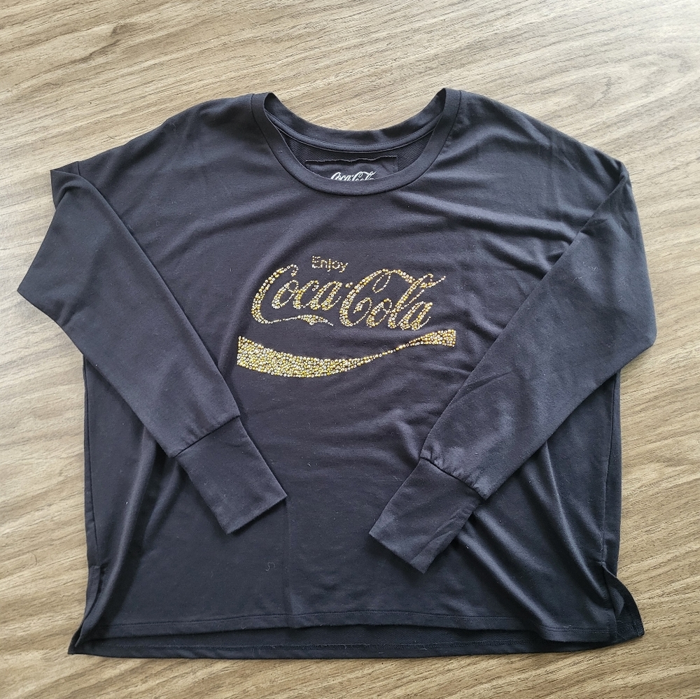 CocaCola Rhinestone Long Sleeve Tee. Size - M